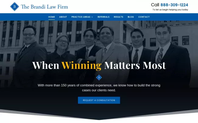 Screenshot of the The Brandi Law Firm Website
