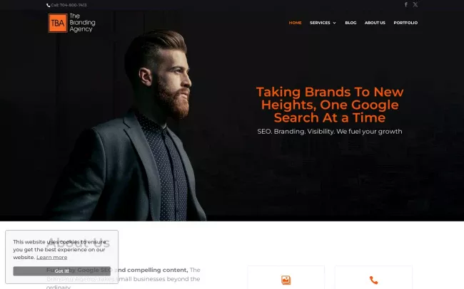 Screenshot of the The Branding Agency Charlotte SEO Website