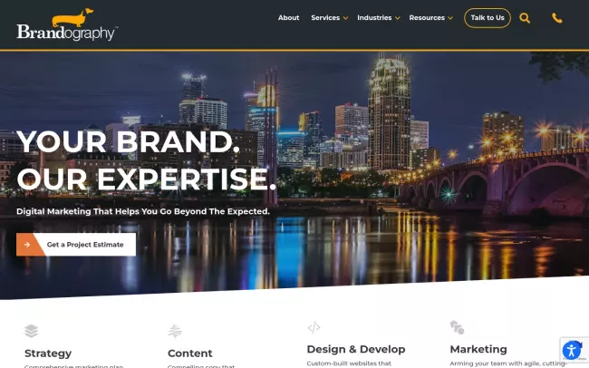 Screenshot of the Brandography Website
