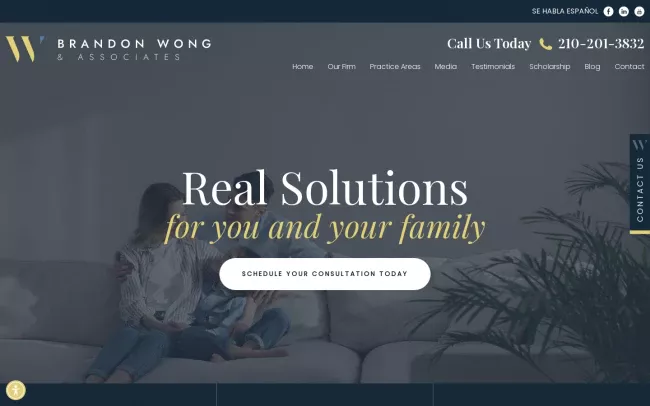 Screenshot of the Brandon Wong & Associates Website
