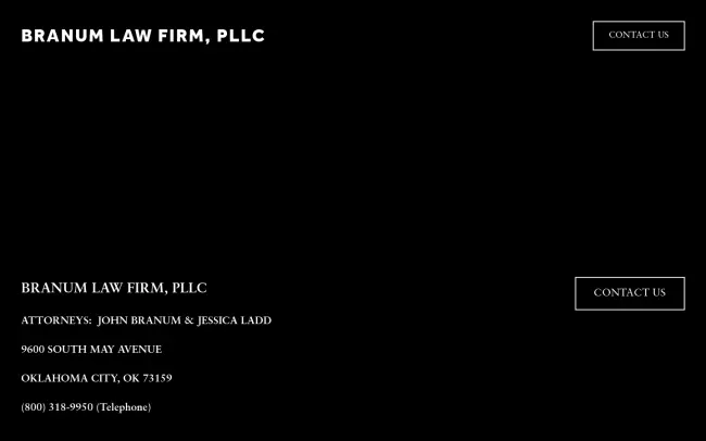 Screenshot of the Branum Law Firm, PLLC Website