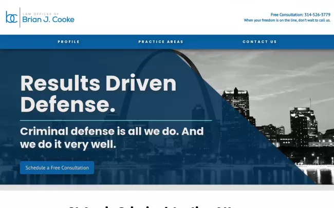 Screenshot of the The Law Offices of Brian J. Cooke Website