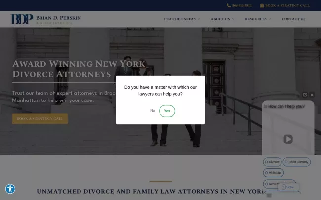 Screenshot of the Brian D. Perskin & Associates Website