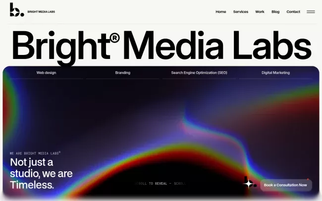 Screenshot of the Bright Media Labs Website
