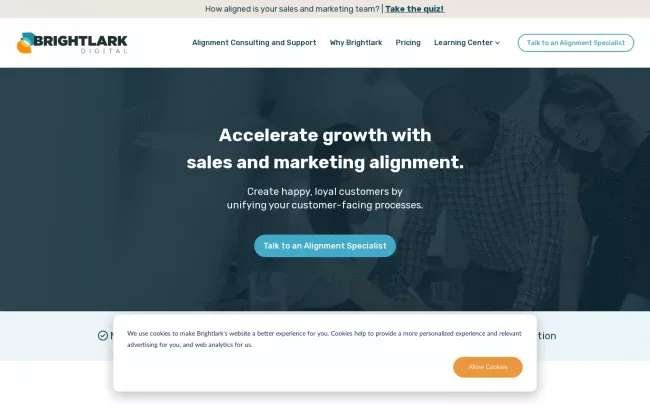 Screenshot of the Brightlark Website