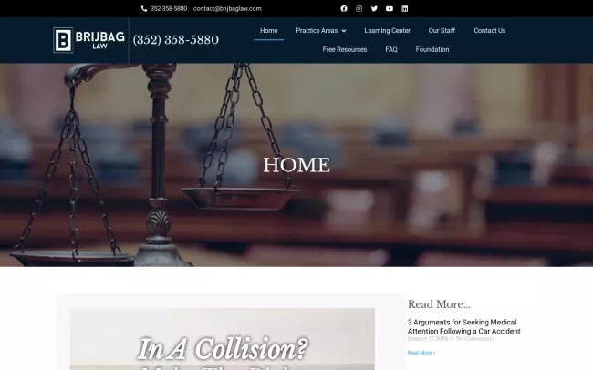 Screenshot of the Brijbag Law Website