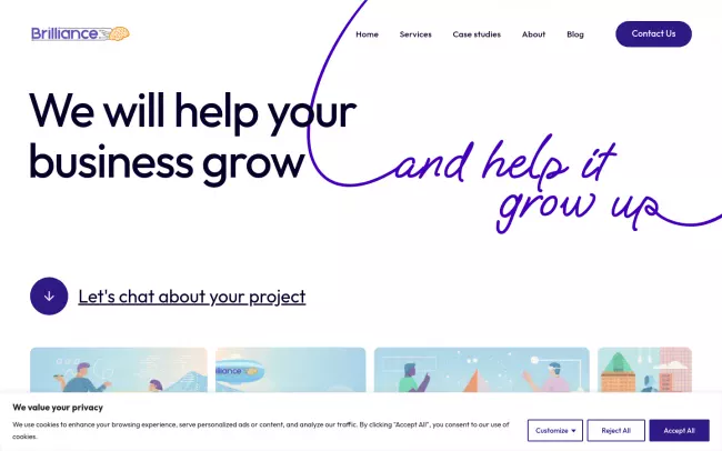 Screenshot of the Brilliance NW | Portland SEO Agency Website
