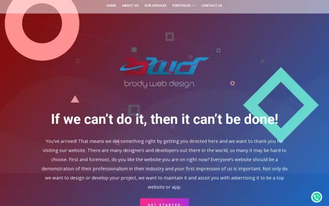 Screenshot of the Brody Web Design Website