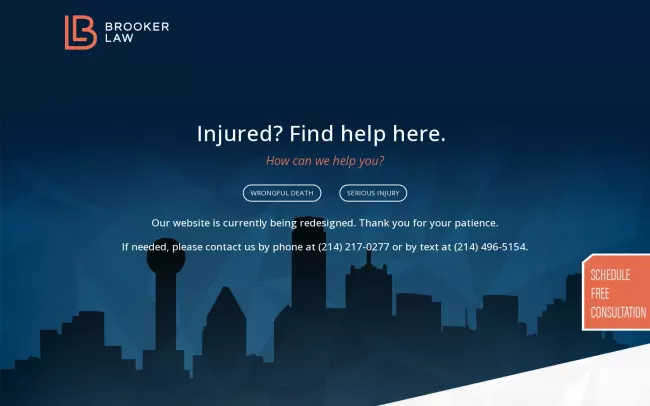 Screenshot of the Brooker Law, PLLC Website