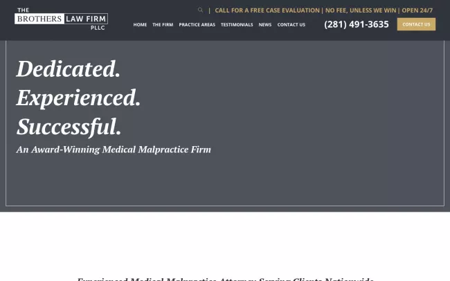 Screenshot of the The Brothers Law Firm Website