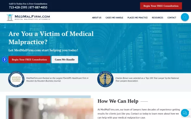 Screenshot of the Brown, Christie & Green Law Firm Website