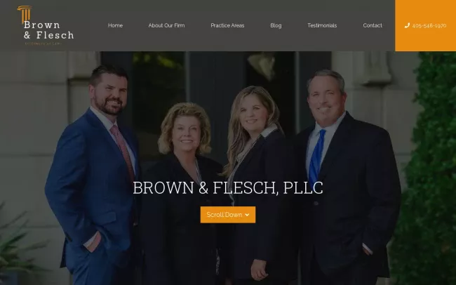 Screenshot of the Brown & Flesch, PLLC Website