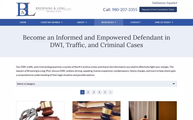 Screenshot of the Browning & Long, PLLC Blog