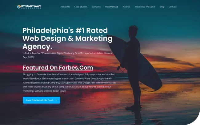 Screenshot of the Dynamic Wave Consulting Website