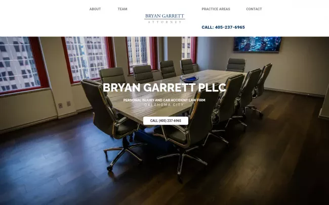 Screenshot of the Bryan Garrett PLLC Website