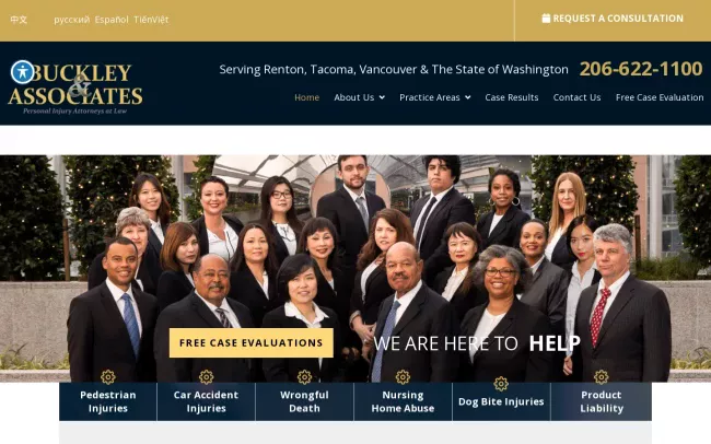 Screenshot of the Buckley & Associates, PS, Inc Website