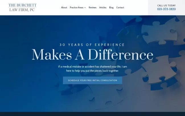 Screenshot of the The Burchett Law Firm, PC Website