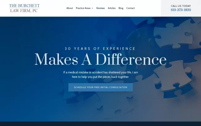 Screenshot of the The Burchett Law Firm, PC Website