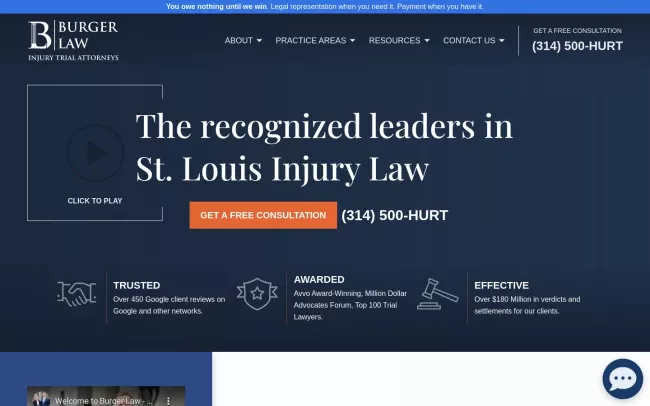 Screenshot of the Burger Law Website