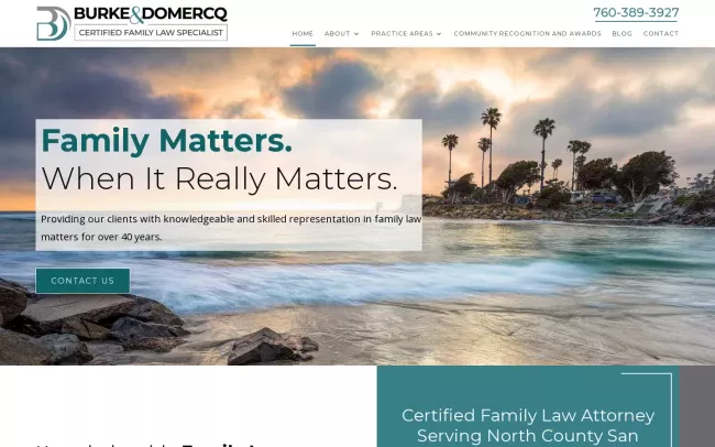 Screenshot of the Burke & Domercq, APC Website
