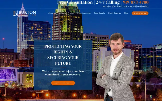 Screenshot of the Burton Law Firm, PLLC Website
