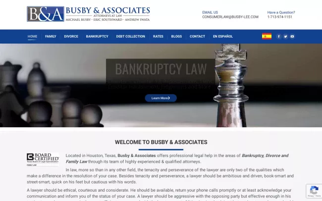 Screenshot of the Busby & Associates Website