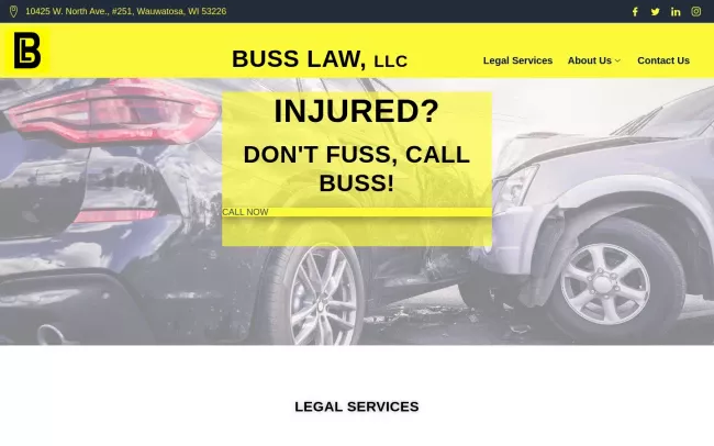Screenshot of the Buss Law, LLC Website