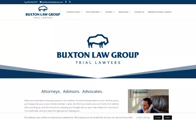 Screenshot of the Buxton Law Group Website