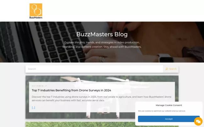 Screenshot of the BuzzMasters | Creative, Branding, and Marketing Blog