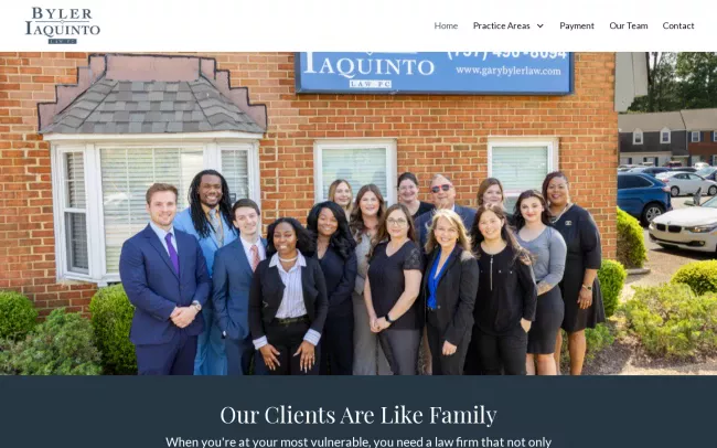 Screenshot of the Byler Iaquinto Law, P.C. Website