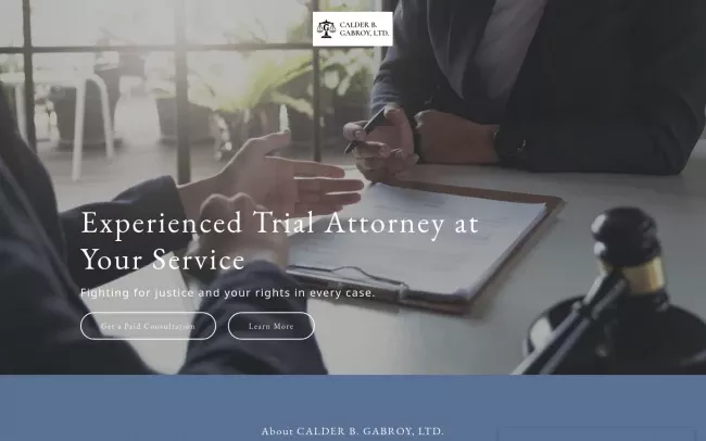 Screenshot of the CALDER B. GABROY, LTD. Website