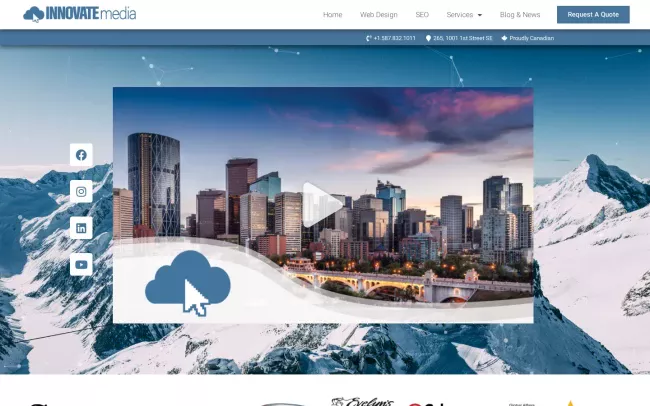 Screenshot of the Innovate Media Canada Website