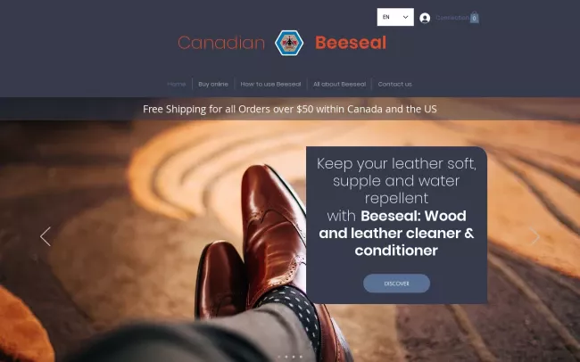 Screenshot of the Canadian Beeseal Website