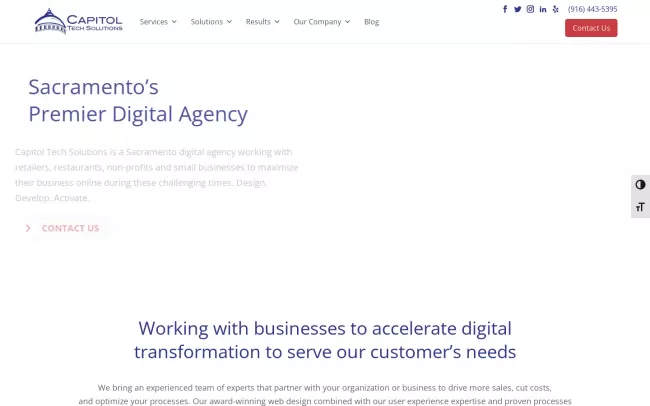 Screenshot of the Capitol Tech Solutions Website