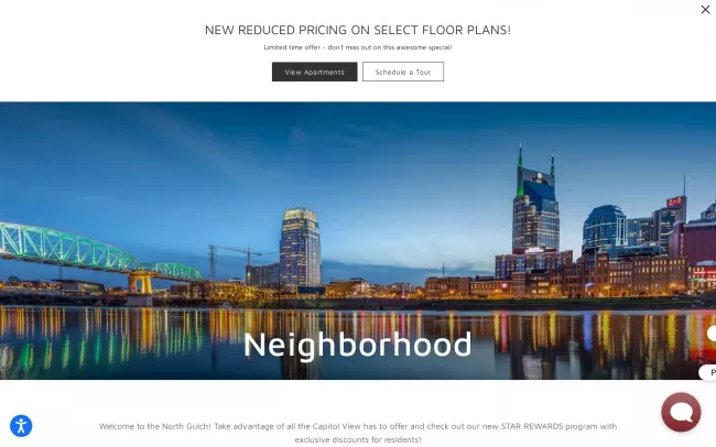 Screenshot of the Capitol View Website