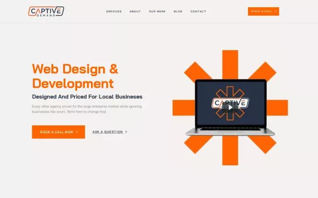 Screenshot of the Captive Demand Website