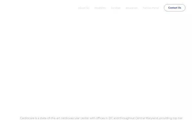 Screenshot of the Cardiocare Website
