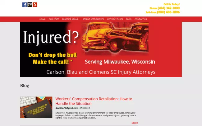 Screenshot of the Carlson, Blau & Clemens, SC Website