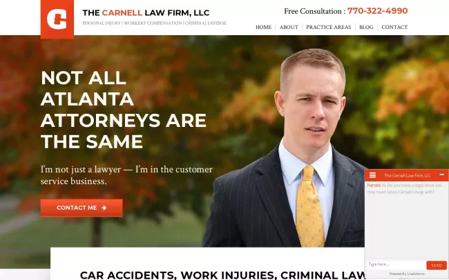 Screenshot of the The Carnell Law Firm, LLC Website