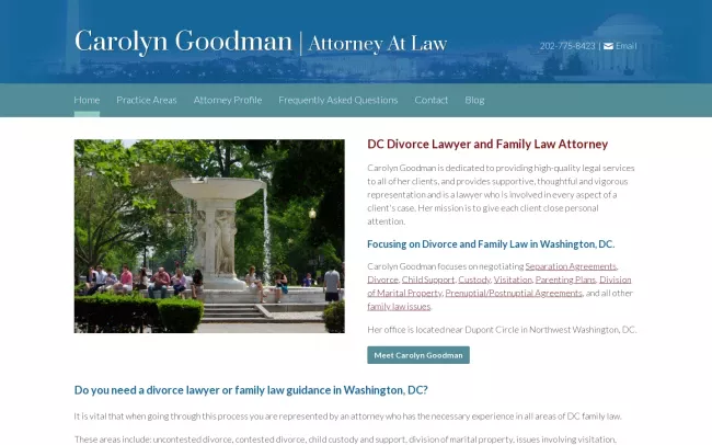 Screenshot of the Carolyn Goodman, Attorney at Law Website