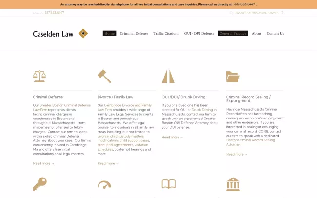 Screenshot of the Caselden Law Website