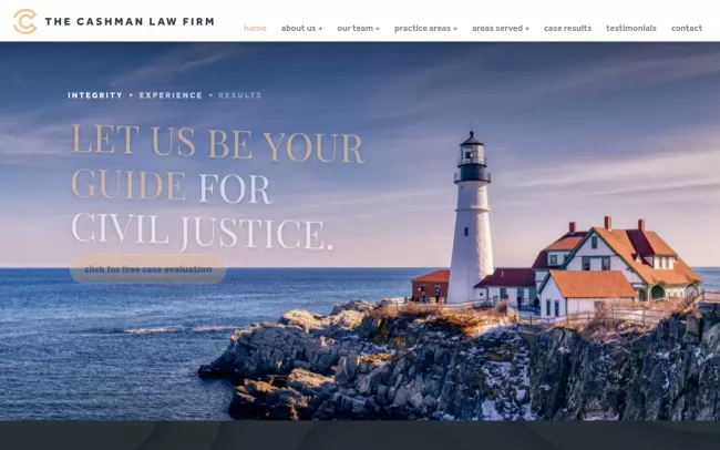 Screenshot of the Cashman Law Firm - Salem Website