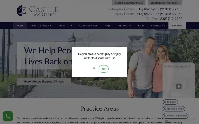 Screenshot of the Castle Law Office Website