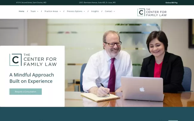 Screenshot of the The Center for Family Law Website