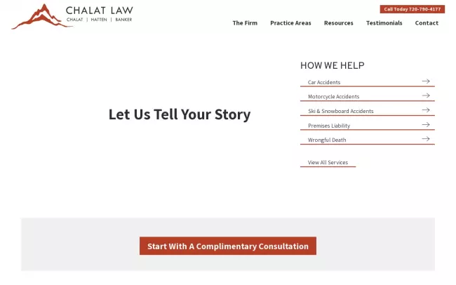 Screenshot of the Chalat Hatten & Banker PC Website