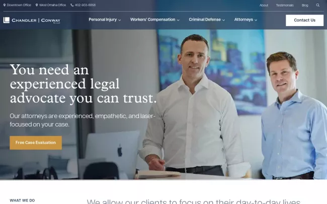 Screenshot of the Chandler Conway, PC, LLO Website