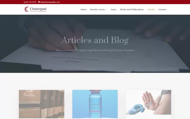 Screenshot of the Chatarpaul Legal blog