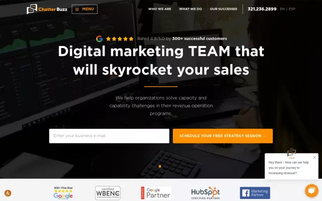 Screenshot of the Chatter Buzz Website