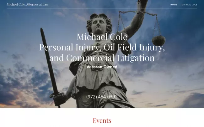Screenshot of the Chavez & Cole, Attorneys at Law Website