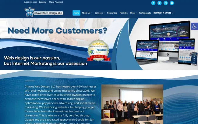 Screenshot of the Chavez Web Design Website